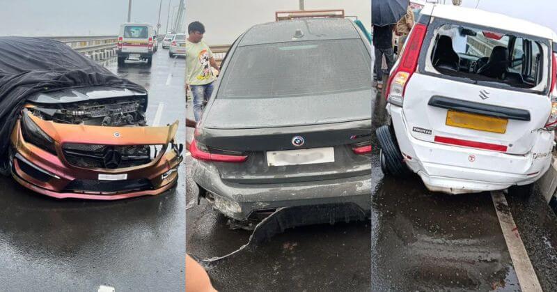 Accident Sea Link Wagon R Mercedes BMW