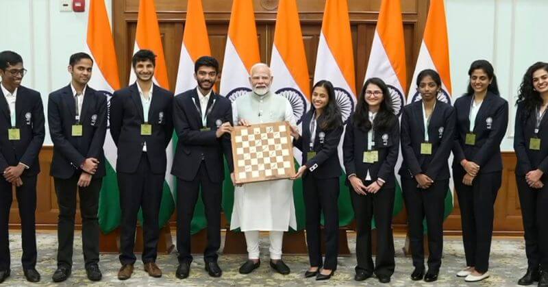 Olympiad Winners Indian Chess Team Narendra Modi