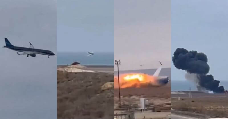 Azerbaijan Airlines Kazakhstan Plane Crash Video