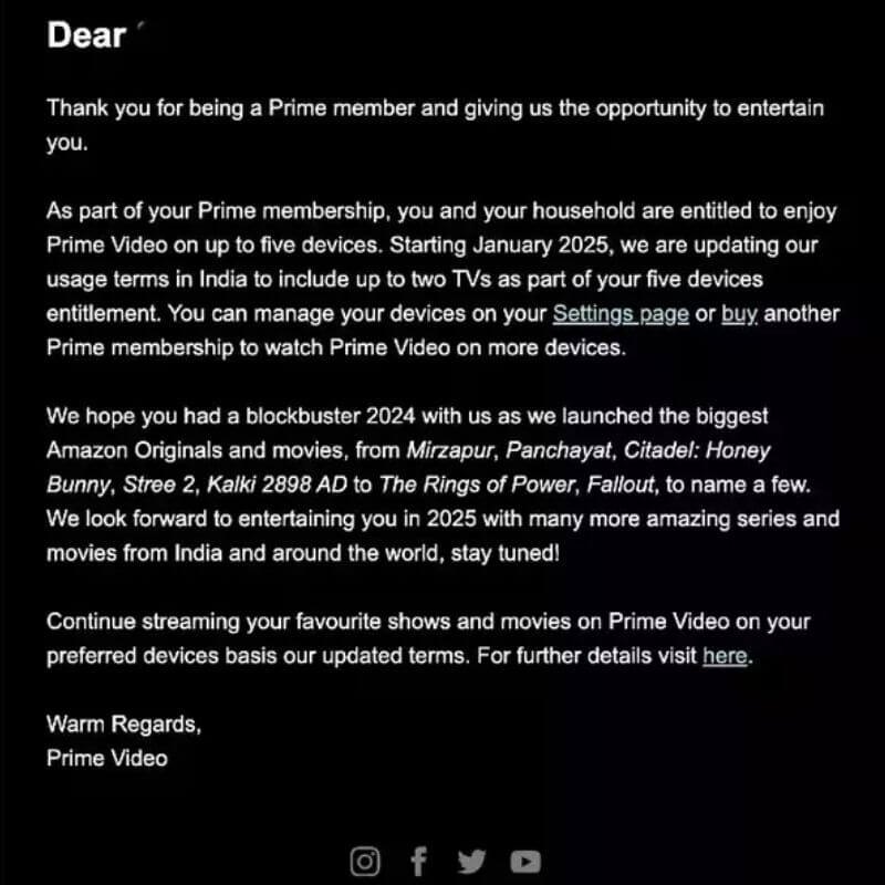 Prime Video Membership Rules